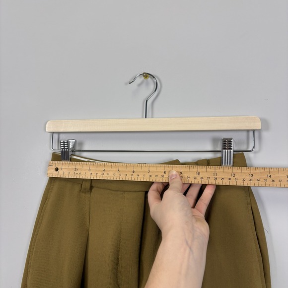 Aritzia Wilfred Gabriel Pant High Waisted Pleated Trousers Olive Green Size 2 - Picture 14 of 15